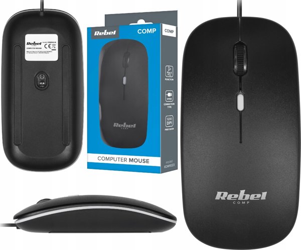 Rebel Comp Ποντίκι WDM210, Ενσύρματο Optical Mouse, Μαύρο