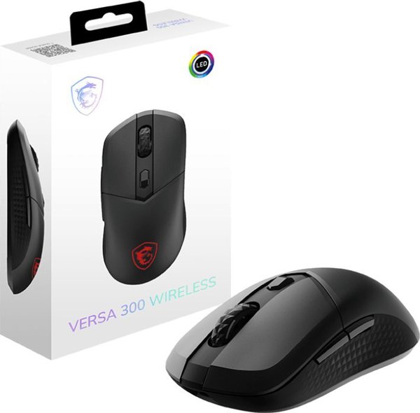 MSI Versa 300 Ασύρματο Ποντίκι Υπολογιστή, Οπτικός Αισθητήρας, Για Δεξιόχειρες, Μαύρο