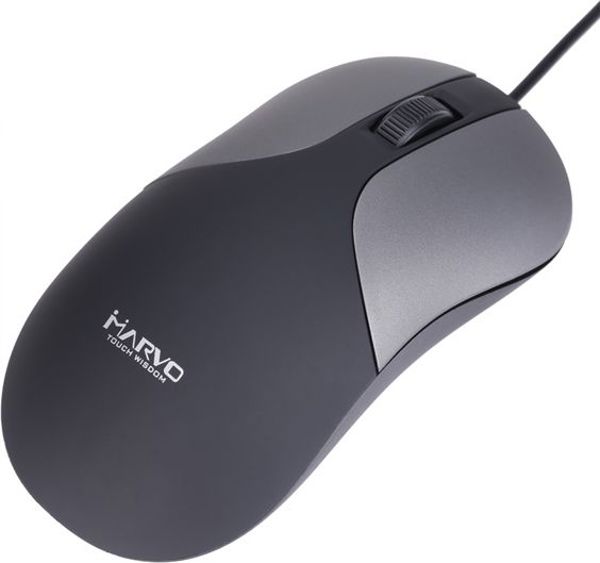 Marvo DMS002GY Ενσύρματο Ποντίκι Υπολογιστή, Συμμετρικός Σχεδιασμός, Γκρι