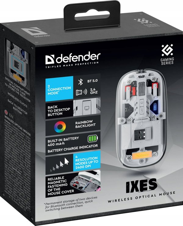 Ασύρματο ποντίκι Defender IXES MM-999 οπτικό 2400dpi 2.4GHz + Bluetooth ΜΠΑΤΑΡΙΑ αθόρυβο silent