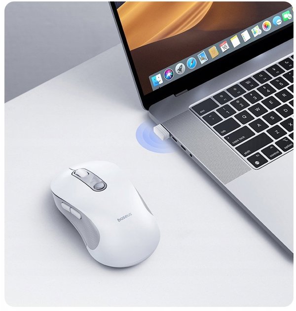 Baseus F02 Ασύρματο Εργονομικό Ποντίκι USB 2.4GHz - Λευκό