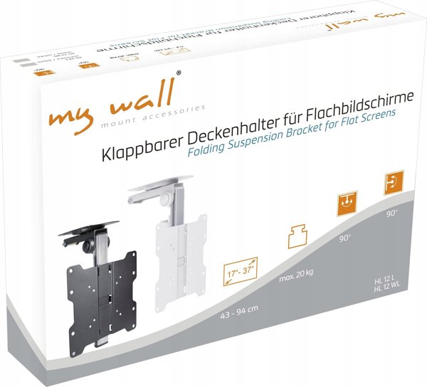 Mywall HL 12 WL TV-οροφής 43,2 cm (17) - 94,0 cm (37) Βάση οροφής, Περιστρεφόμενη, Κλίση