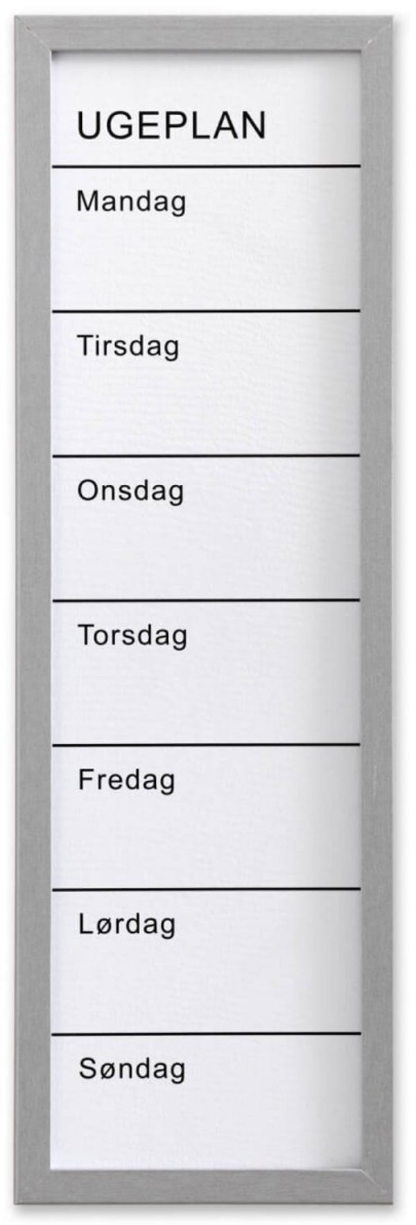 NAGA Magnetisk ugetavle whiteboard 20 x 60 cm dansk Hvid 60x1,5x40mm (1stk)