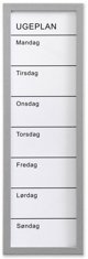 NAGA Magnetisk ugetavle whiteboard 20 x 60 cm dansk Hvid 60x1,5x40mm (1stk)