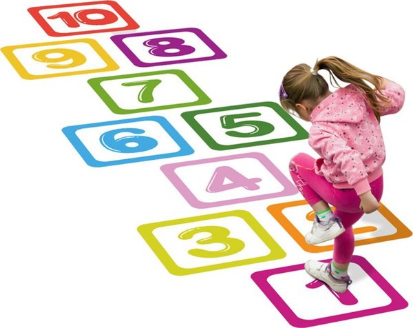 LeanToys Εκπαιδευτικά Αυτοκόλλητα Δαπέδου Αριθμοί για Παιχνίδι Κλάσης, Πολύχρωμα