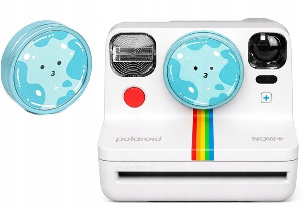 Naklejka Dekoracyjna 3m Na Dekielek Do Aparatu Aparat Polaroid Now Now+ / Niebieska Plamka