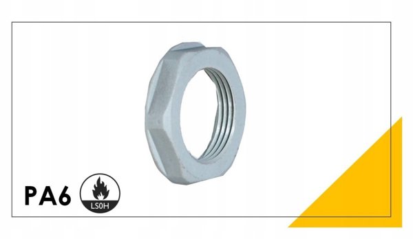 Nakretka poliamidowa M25x1,5 szara