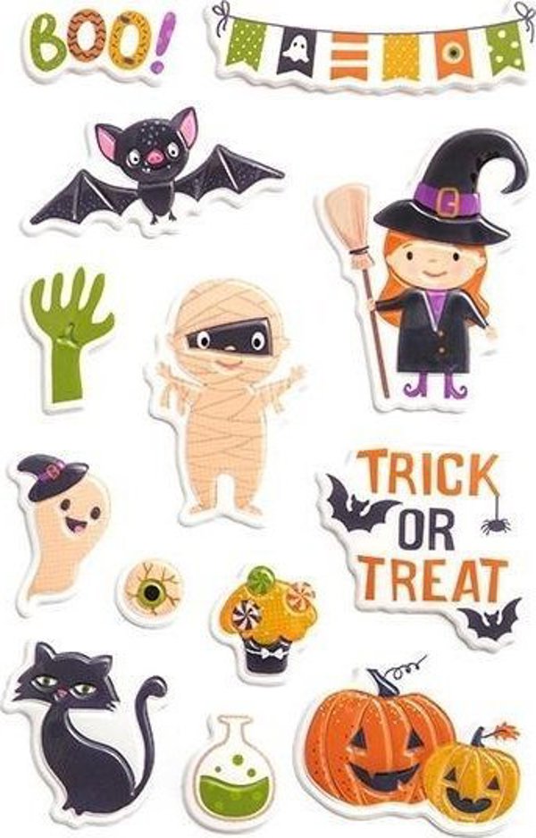 Αυτοκόλλητα puffy Halloween 15τμχ