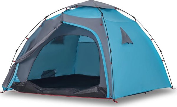 Τέντα camping vidaXL 4 ατόμων, μπλε, γρήγορης ανάρτησης