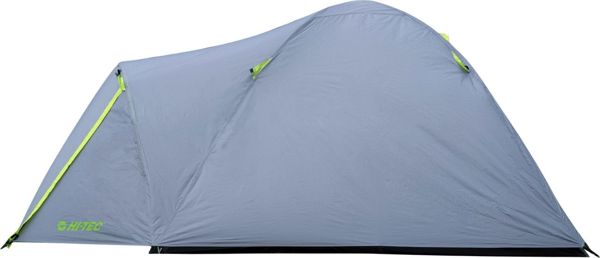 Σκηνή Camping Hi-Tec Solarpro 4 Ατόμων, Ύψος 130cm, Γκρι/Πράσινη