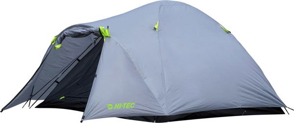 Σκηνή Camping Hi-Tec Solarpro 4 Ατόμων, Ύψος 130cm, Γκρι/Πράσινη