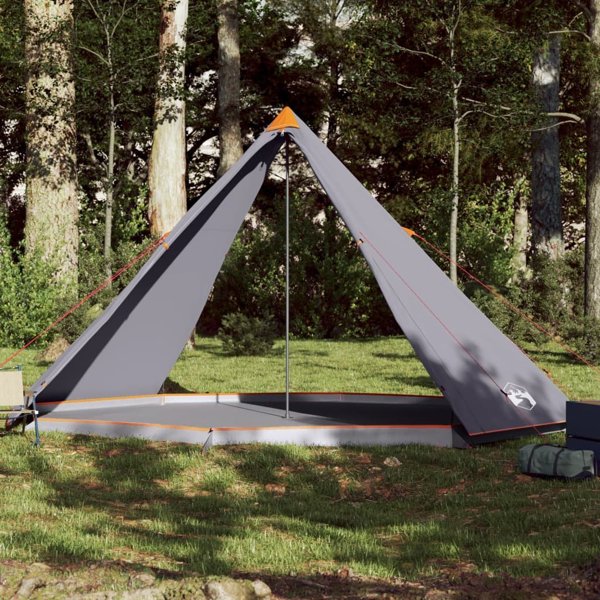 vidaXL Οικογενειακή σκηνή tipi για 8 ατόμων, γκρι-πορτοκαλί, αδιάβροχη