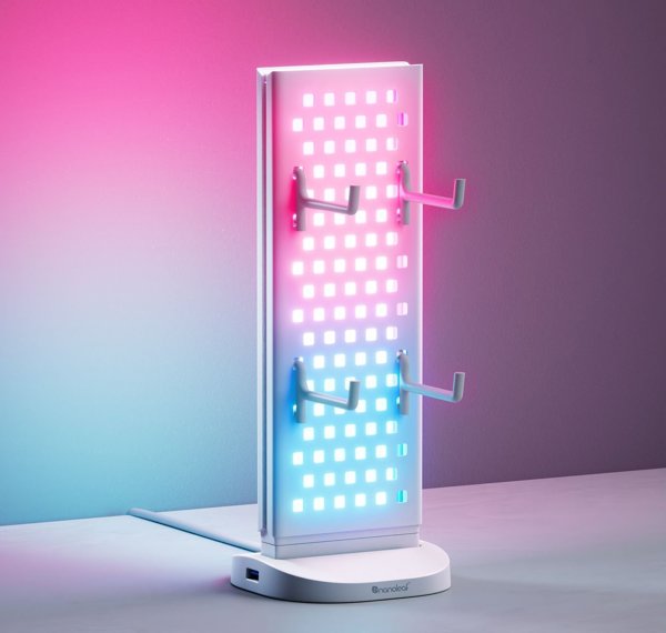Nanoleaf Pegboard Desk Dock Λευκή Φωτιζόμενη Βάση