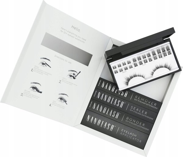 Nanolash Set Τεχνητών Βλεφαρίδων Divine 10,12,14mm 36 τεμ. με Βάση, Σφραγιστικό, Εφαρμοστή και Αφαιρετικό