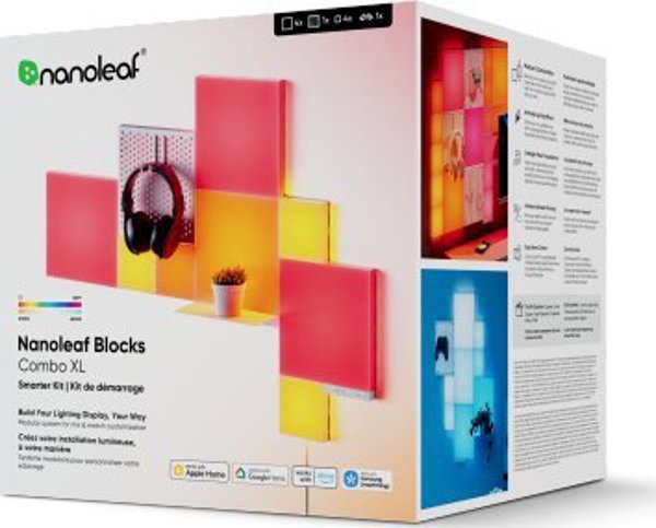 Nanoleaf Blocks Combo Starter Kit, Έξυπνα Φωτεινά Πάνελ Τοίχου, 10 Τεμάχια με Ελεγκτή