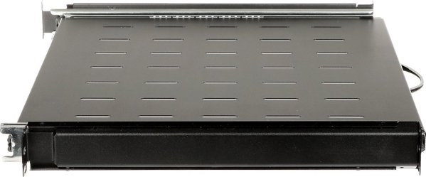Συρόμενο Ράφι Rack 19" P19S/350/B, 1U, Τετράποντο, Μαύρο (RAL 9005)