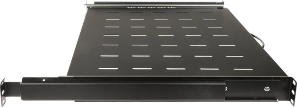 Συρόμενο Ράφι Rack 19" P19S/350/B, 1U, Τετράποντο, Μαύρο (RAL 9005)