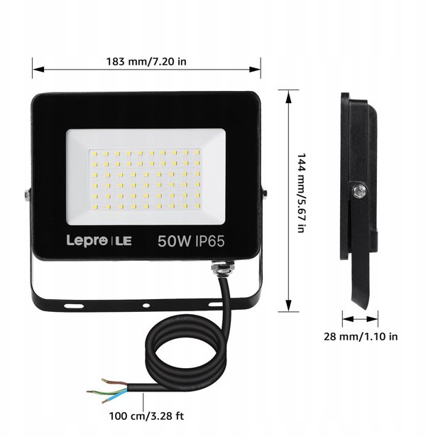 Naświetlacz Bemko Naświetlacz LED LEPRO 340003-DW-EU 50W 5000lm 5000K IP65