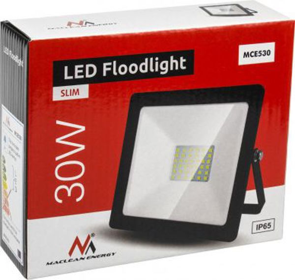 Προβολέας Maclean LED slim 30W, 2400lm Warm White (3000K) Maclean Energy MCE530 WW, IP65, PREMIUM