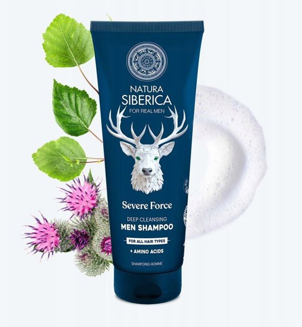 NATURA SIBERICA_For Men Severe Force βαθύ καθαριστικό σαμπουάν 200ml