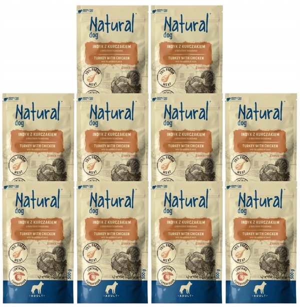 Natura Siberica Natura Karma w saszetce dla psa o smaku indyka z kurczakiem 500 g x 10 sztuk