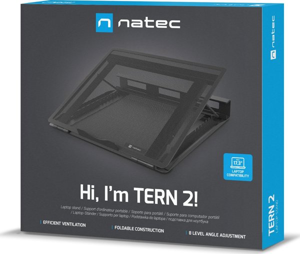 Natec Tern 2 Βάση Laptop, 12.1"-17.3", Μαύρο, NPL-2271
