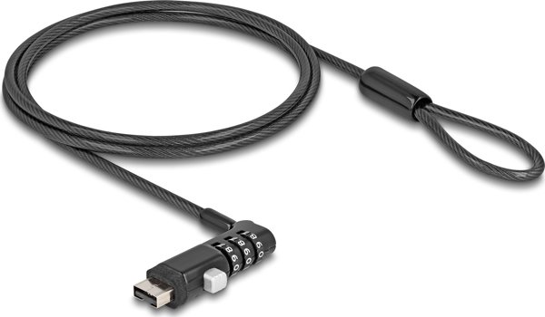 Navilock 20916 Καλώδιο Ασφαλείας Laptop με Συνδυασμό USB Type-A 1.8m Μαύρο