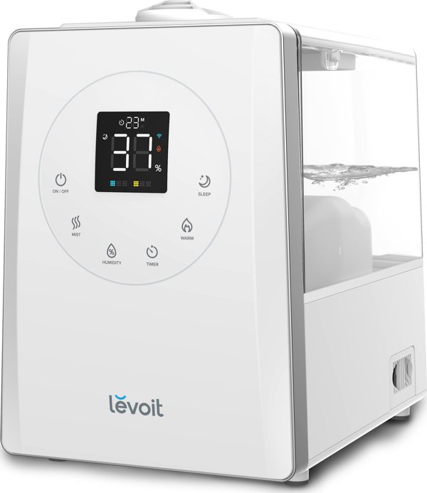 Υγραντήρας Αέρα Levoit LV600S Υπερήχων 6L, Ζεστή & Κρύα Ομίχλη, LED Οθόνη, Λευκός