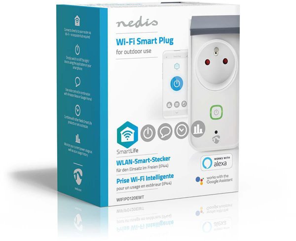 Nedis WIFIPO120EWT Έξυπνο Πώμα Ρεύματος Wi-Fi, Γκρι/Λευκό