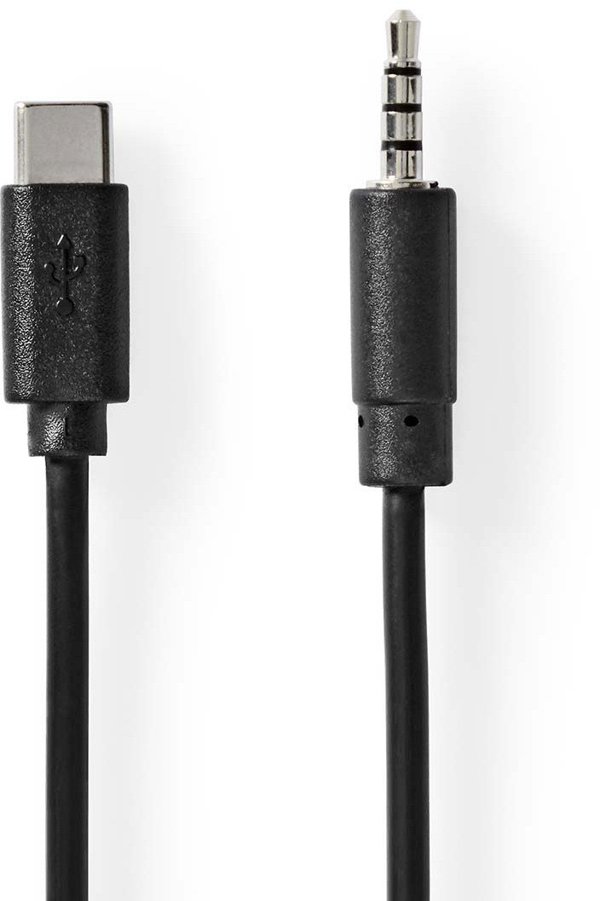 Nedis CCGL65950BK10 kabel audio 1 m USB C 3.5mm Czarny
