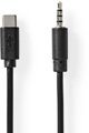 Nedis CCGL65950BK10 kabel audio 1 m USB C 3.5mm Czarny