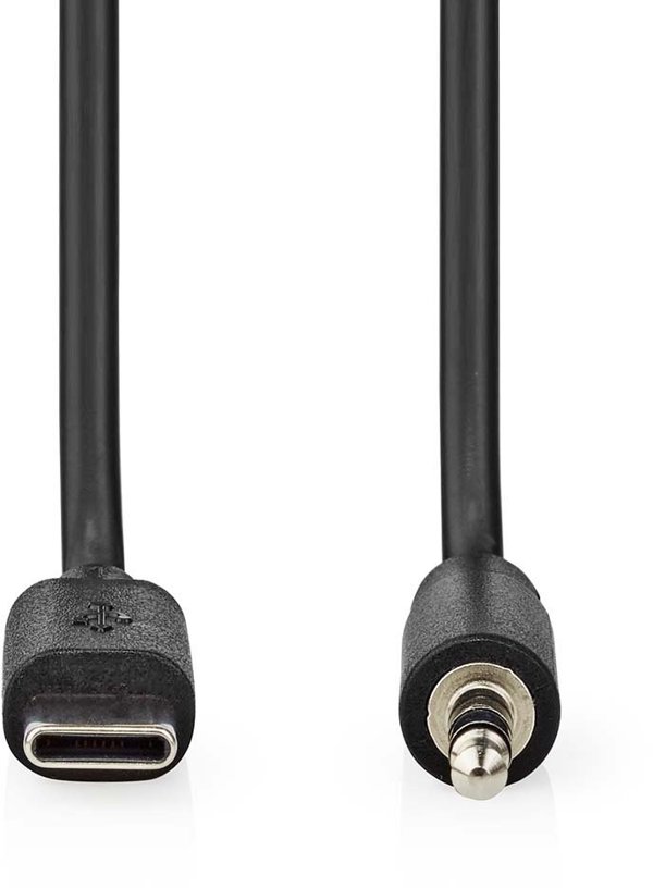 Nedis CCGL65950BK10 kabel audio 1 m USB C 3.5mm Czarny