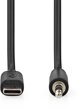 Nedis CCGL65950BK10 kabel audio 1 m USB C 3.5mm Czarny