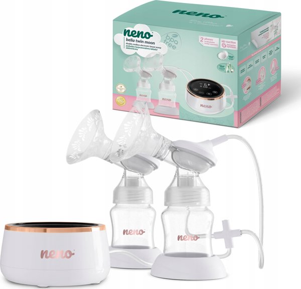 Neno Bella Twin Moon Ασύρματο Ηλεκτρονικό Διπλό Θήλαστρο - Λευκό
