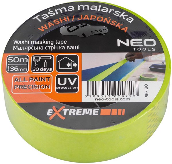 Neo Ταινία Ζωγραφικής Washi Ακριβείας, 36mm x 50m, Για Καθαρές Γραμμές Βαψίματος
