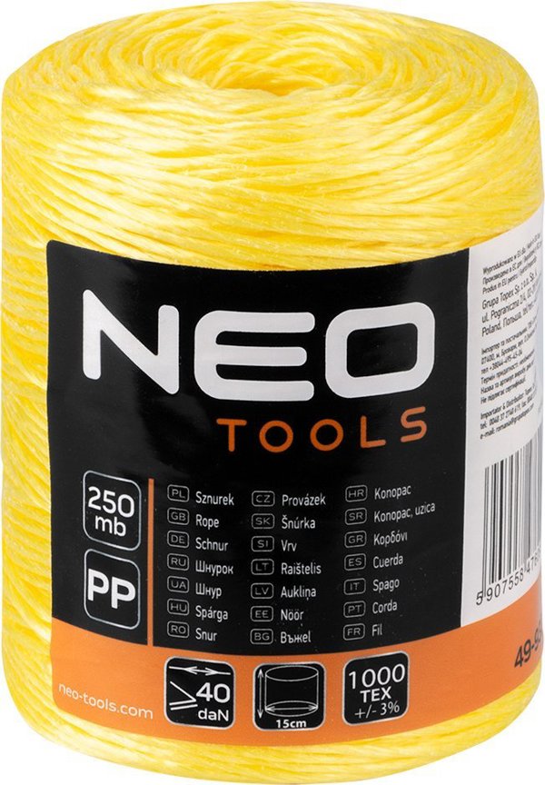 Σπάγκος Πολυπροπυλενίου Neo, 250m, Ανθεκτικό και Ευέλικτο Σχοινί Πολλαπλών Χρήσεων