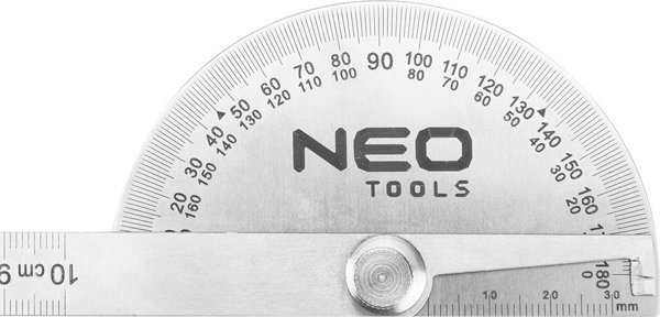 Neo Γωνιόμετρο Με Χάρακα 100mm Από Ανοξείδωτο Ατσάλι
