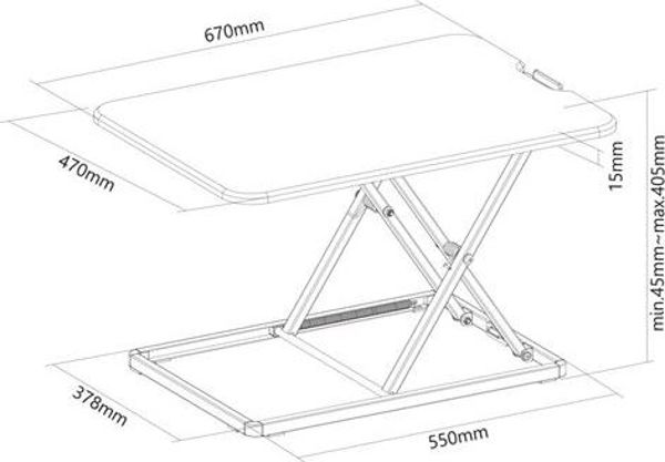Neomounts NS-WS050BLACK Ρυθμιζόμενη Βάση Σταθμός Εργασίας, Μαύρο, Έως 8kg