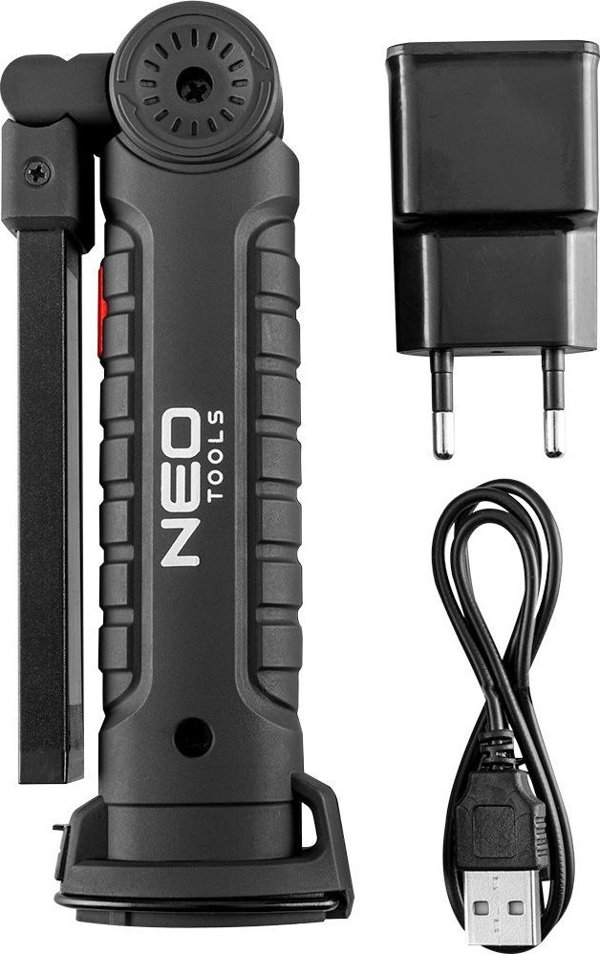 NEO Επαναφορτιζόμενος Φακός Εργαστηρίου COB 3W, 200 lm, 5 Λειτουργίες Φωτισμού (99-041)