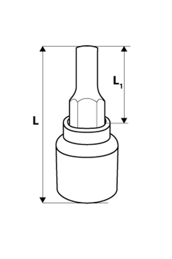 NEO Εξάγωνη Μύτη Imbus 1/2" H6 x 55mm, Χάλυβας S2 - 08-771