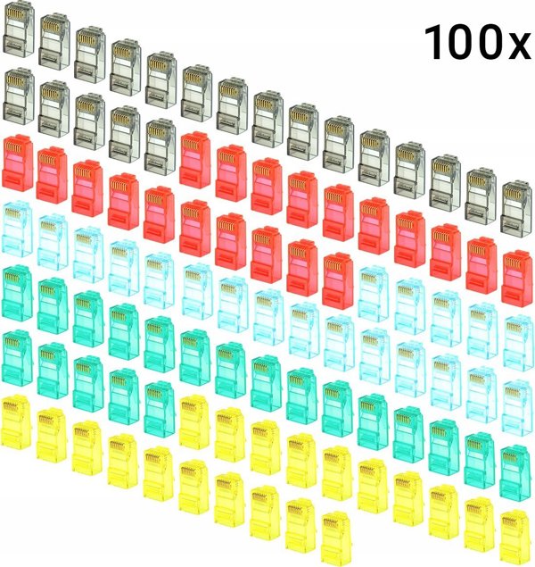 NetRack Καλώδιο Δικτύωσης RJ45 UTP Cat.6, Linka, Χρώμα Mix, 100 Τεμάχια
