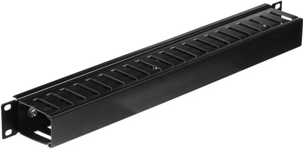 Κανάλι καλωδίων 19"/1U με κάλυμμα Μαύρο (119-001-010-004) NetRack