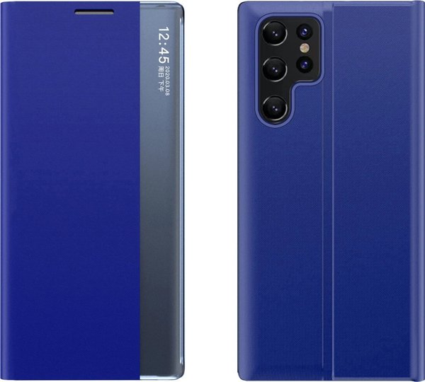 New Sleep Case θήκη για Samsung Galaxy S24 FE με καπάκι και βάση - μπλε