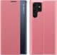 New Sleep Case θήκη για Samsung Galaxy S25 Ultra με καπάκι και βάση - ροζ