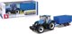 New Holland T7.315 z przyczep? i belami s?omy