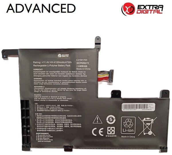 Nešiojamo kompiuterio baterija ASUS C31N1703, 4150mAh, Extra Digital Advanced