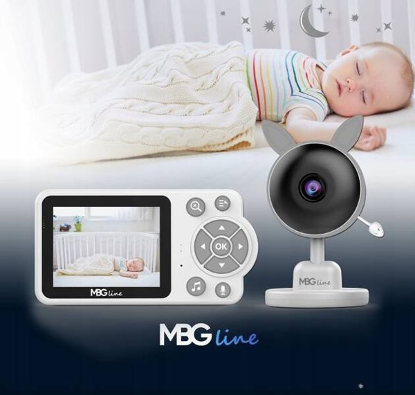 Mbg Line Ηλεκτρονική Baby Monitor Κάμερα με Ζωντανή Μετάδοση, Νυχτερινή Λειτουργία, LCD Οθόνη και Zoom, Ασύρματη