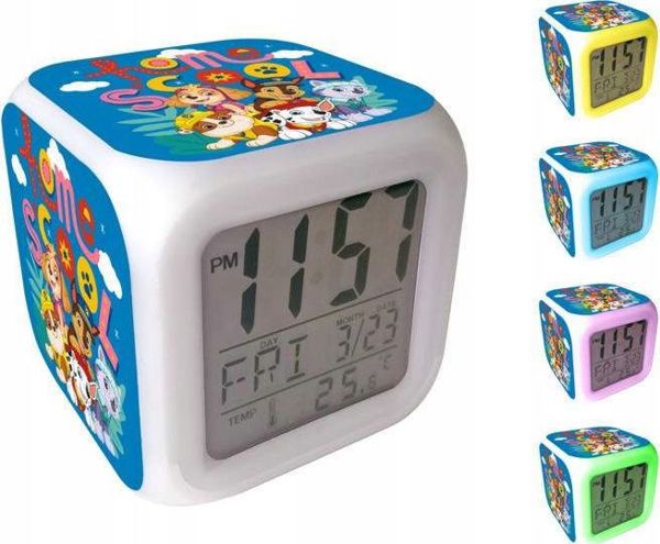 Nickelodeon PSI PATROL ZEGAR KOSTKA BUDZIK ZMIENIA KOLORY