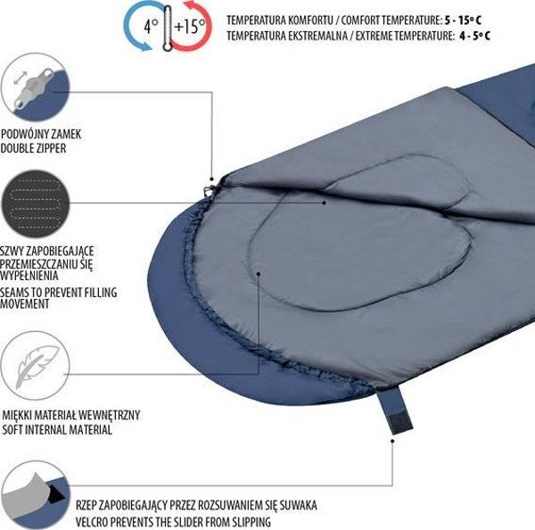 Nils Extreme Sleeping Bag μπλε-γκρι
