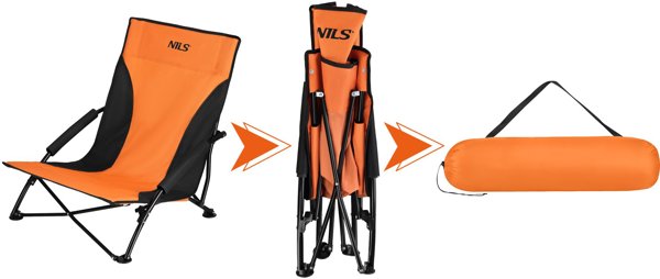 Nils Extreme NILS NC3035 Πορτοκαλί-Μαύρη Καρέκλα Παραλίας